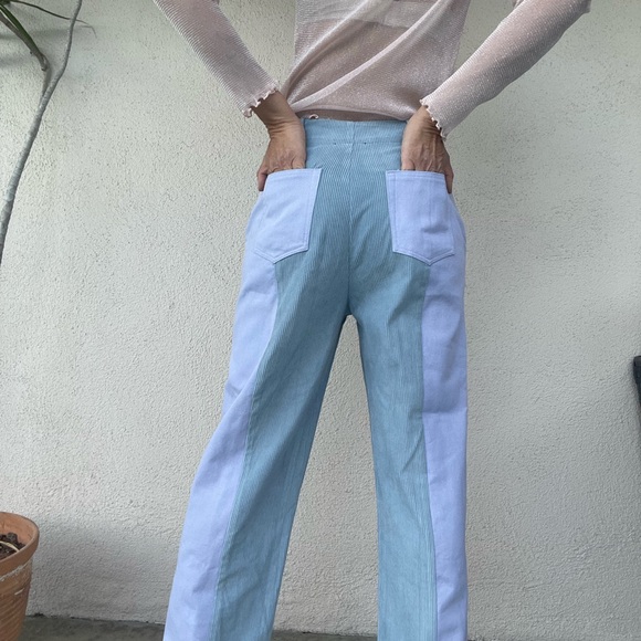 Papermoon Blue and Lavender Wide Leg Pants - Picture 2 of 8